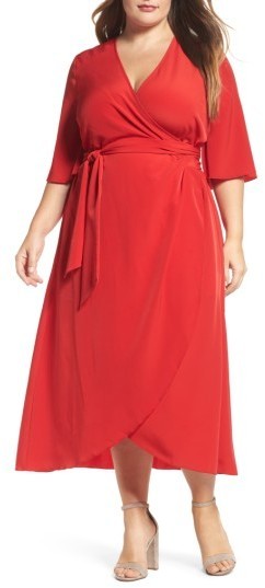 red wrap gown