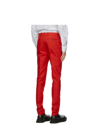 Alexander McQueen Red Classic 17cm Trousers