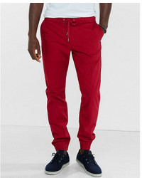 Express Red Cotton Jogger Pant