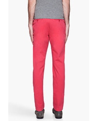 Band Of Outsiders Red Faded Twill Chino Trousers
