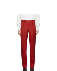 Random Identities Red High Rise Five Pocket Trousers