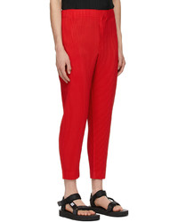 Homme Plissé Issey Miyake Red Monthly Color March Trousers