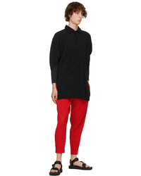 Homme Plissé Issey Miyake Red Monthly Color March Trousers