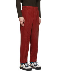 Homme Plissé Issey Miyake Red Pleats Trousers