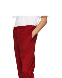 Prada Red Poplin Divisa Trousers