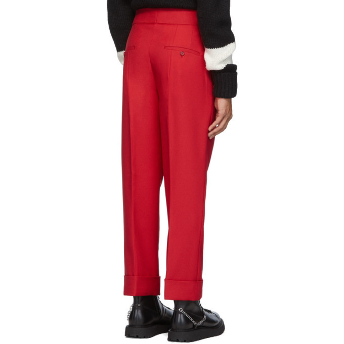 Neil Barrett Red Slim Tube Leg Trousers, $155 | SSENSE | Lookastic