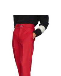 Neil Barrett Red Slim Tube Leg Trousers