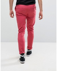 Asos Skinny Chinos In Washed Red