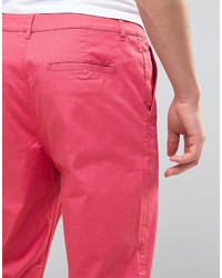 Asos Straight Chinos In Washed Red