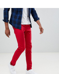 ASOS DESIGN Tall Skinny Chinos In Red