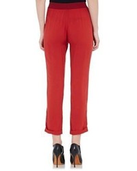 Ann Demeulemeester Victor Crop Trousers Red Size 36 Fr