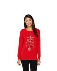 As Is Quacker Factory Yuletiddings Pullover Sweater
