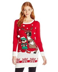 Blizzard Bay Juniors Elf And Reindeer With Sunglasses Christmas Pullover