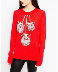 Asos Collection Holidays Sweater With Baubles