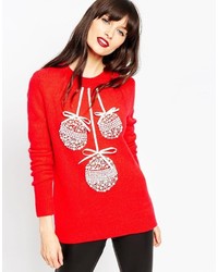 Asos Collection Holidays Sweater With Baubles