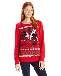 Disney Mickey Minnie Heart Hands Christmas Sweater