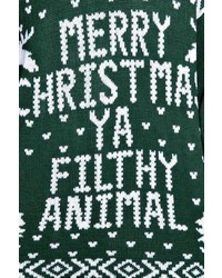 Boohoo Eva Merry Christmas Ya Filthy Animal Jumper