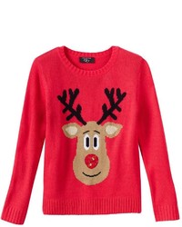 It's Our Time Girls 7 16 Reindeer Holiday Sweater