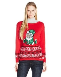 Isabellas Closet Pug With Presents And Fair Isle Ugly Christmas Sweater