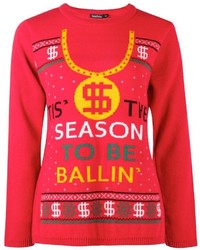 Boohoo Lottie Tis The Season To Be Ballin Christmas Jumper