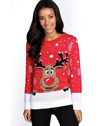 Boohoo Reiny Reindeer Christmas Jumper