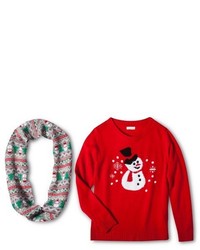 Self Esteem Snowman Christmas Sweater With Scarf