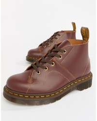 Dr. Martens Church Oxblood Leather Flat Ankle Boots