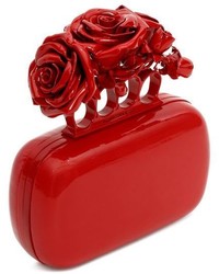 Alexander McQueen Red Patent Knuckle Box Clutch