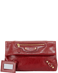 Balenciaga Giant 12 Envelope Clutch Bag Red