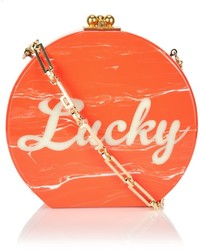 Edie Parker Orange Acrylic Lucky Oscar Bag