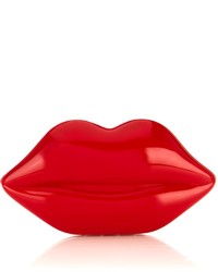 Lulu Guinness Red Perspex Lips Clutch