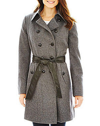jcpenney Ana Ana Double Breasted Belted Wool Blend Coat Tall