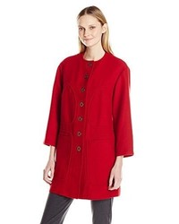 Anne Klein Button Front Wool Felt Coat