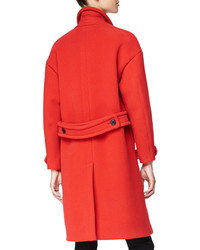 Burberry Brit Oversized Single Breasted Coat Military Red