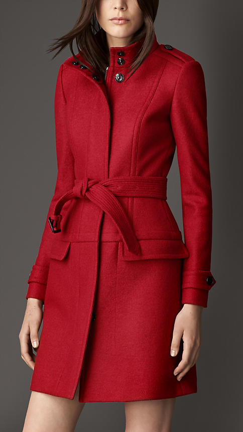 Burberry Structured Boiled Wool Coat, $1,395 | Burberry | Lookastic