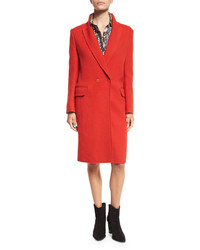 Cédric Charlier Cedric Charlier Mid Length Wool Coat Red