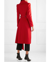 Alexander McQueen Double Breasted Asymmetric Wool And Cashmere Blend Coat