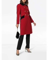 Dolce & Gabbana Double Breasted Contrast Collar Wool Blend Coat