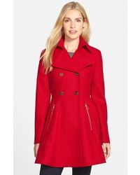 Laundry by Shelli Segal Double Breasted Fit Flare Coat