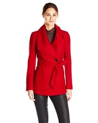 Calvin Klein Double Breasted Tie Front Wool Coat
