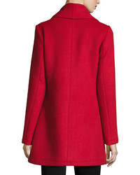 Laundry by Shelli Segal Double Face Wool Blend Coat Red
