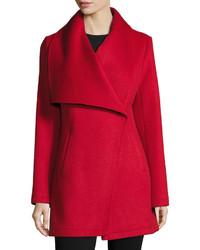 Laundry by Shelli Segal Double Face Wool Blend Coat Red