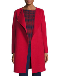 Armani Collezioni Double Faced Wool Wrap Coat Red