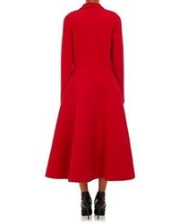 Lanvin Fit Flare Coat Red