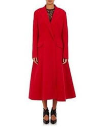 Lanvin Fit Flare Coat Red