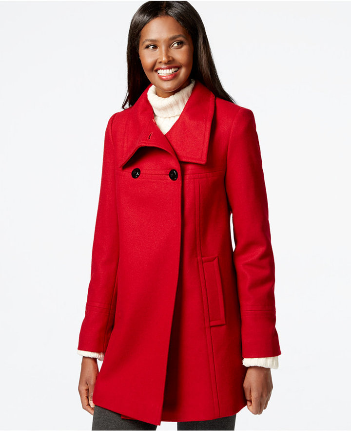 red wool walker coat