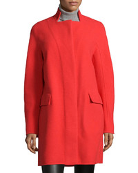 Halston Heritage Double Faced Coat W Stand Collar
