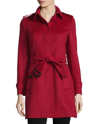 Burberry London Pleated Back Belted Trenchcoat Parade Red