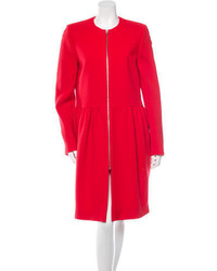 Preen Long Sleeve Fitted Wool Coat