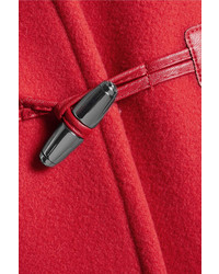 Sandro Pekin Leather Trimmed Wool Blend Coat